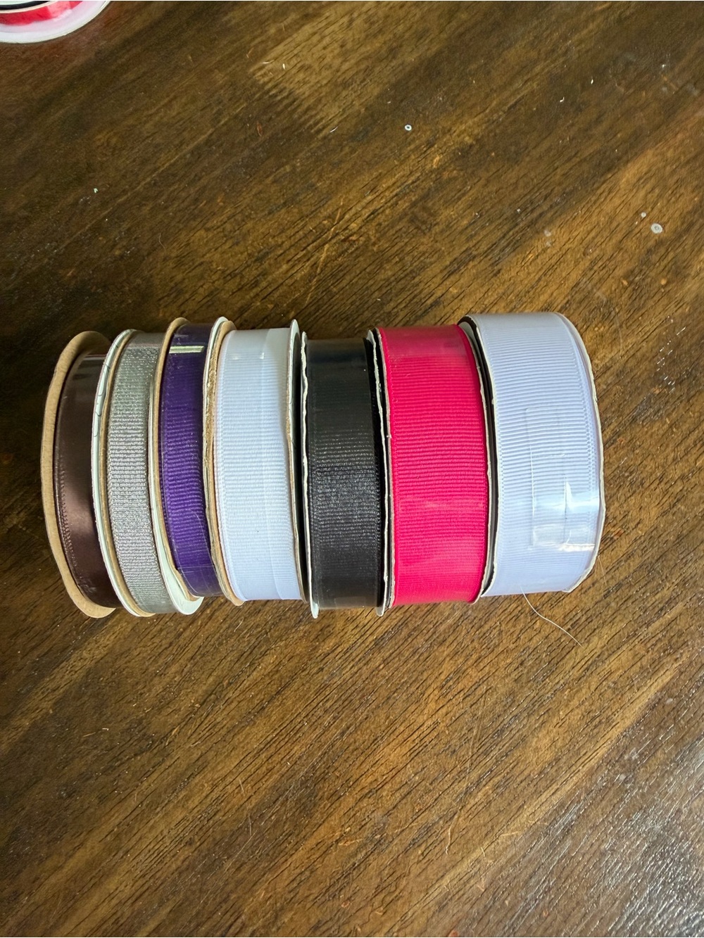 Mechant Grosgrain Ribbon Set in Hot Pink, Black, White, Purple, Silver, Brown